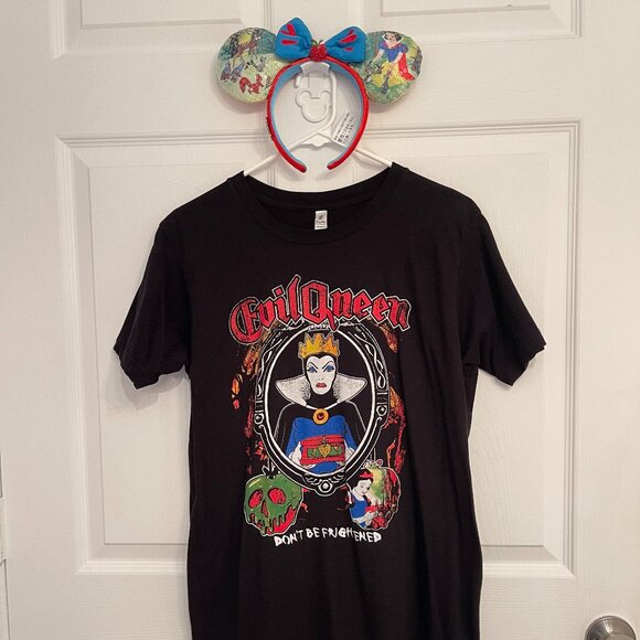 SET Evil Queen Men's Size Medium T-Shirt and Snow White Minnie Mouse Headband Ea - Picture 1 of 4
